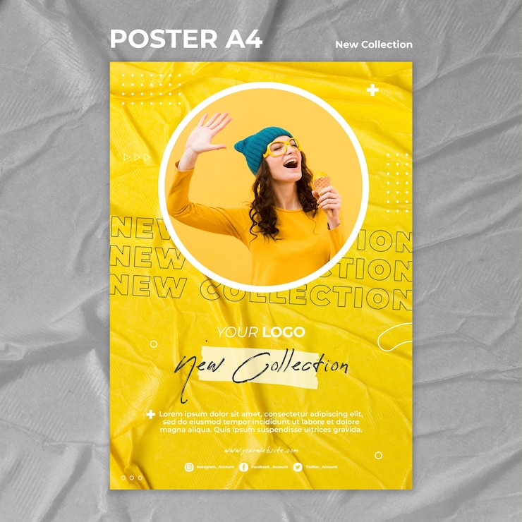 PSD gratuito nuovo modello di poster concetto di raccolta