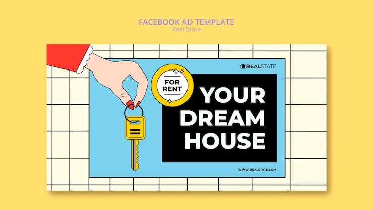 PSD gratuito nuovo modello di promozione sui social media per immobili per la casa