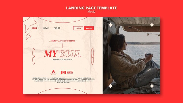 PSD gratuito nuovo modello web di film
