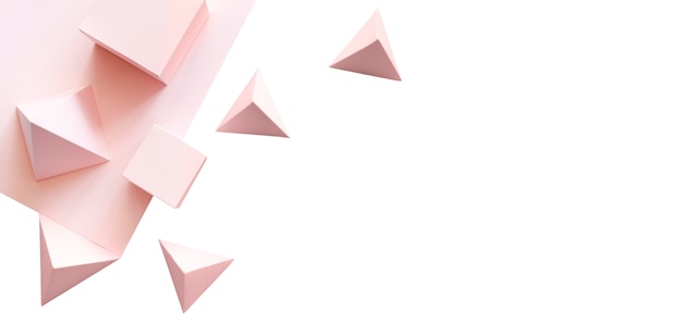 Objetos de papel abstractos aislados sobre un fondo blanco