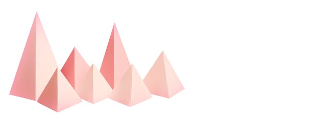 Objetos de papel abstractos aislados sobre fondo blanco