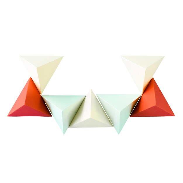 Objetos de papel abstractos aislados sobre un fondo blanco