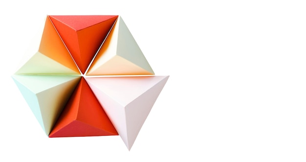 Objetos de papel abstractos aislados sobre un fondo blanco