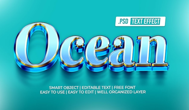 Gratis PSD oceaan tekststijleffect