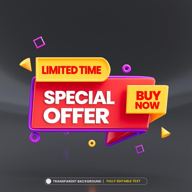 Oferta especial diseño de banner de venta creativa.