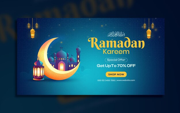 Oferta especial de Kareem de Ramadán plantilla de diseño de banner de publicación en Facebook