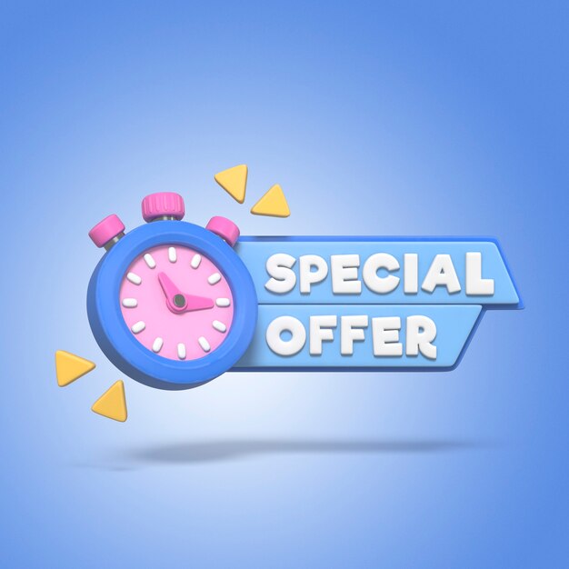 Oferta especial de tiempo limitado renderización en 3D