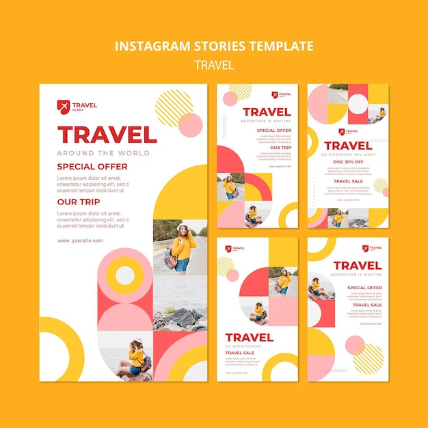 PSD gratuito oferta especial de viajes historias de instagram