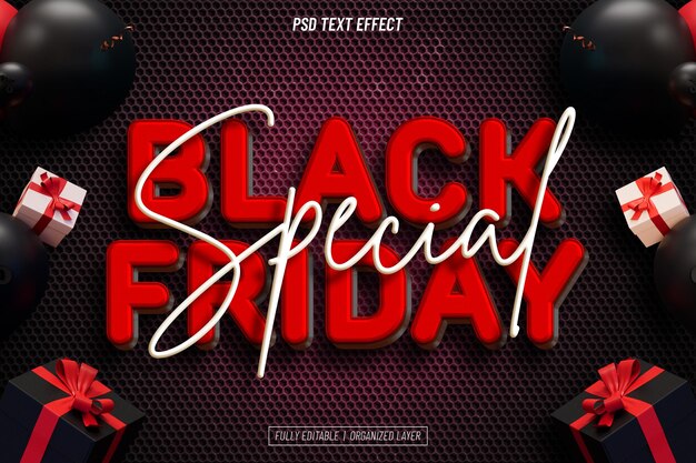 Oferta especial del Viernes Negro Efecto de texto