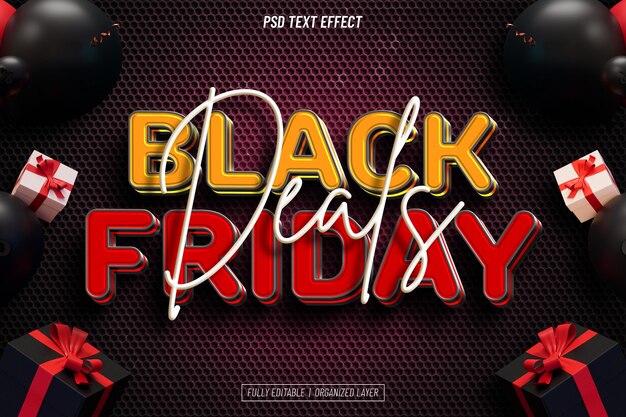 Oferta especial del Viernes Negro Efecto de texto