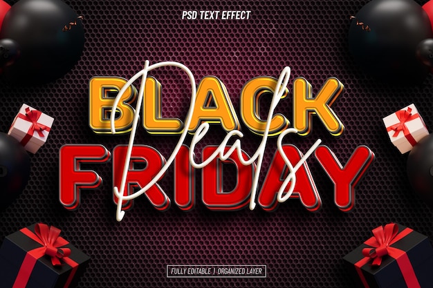 Oferta especial del Viernes Negro Efecto de texto