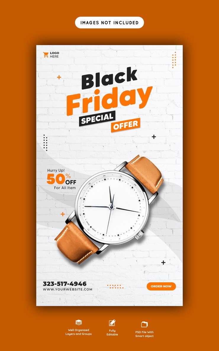 PSD gratuito oferta especial de viernes negro plantilla de banner de historia de instagram y facebook
