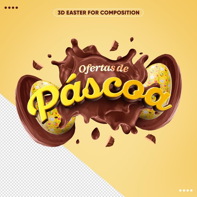 Ofertas de pascua con logotipo 3D