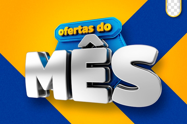 PSD Gratis offer of the day and month 3d logo for supermarket and social media campaigns