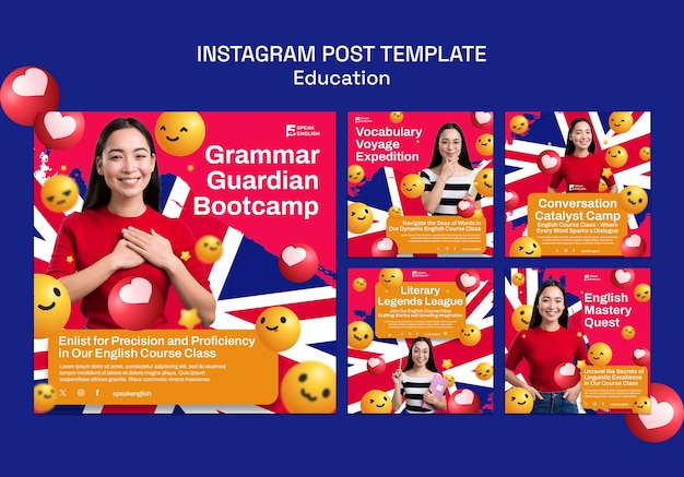 PSD gratuito ofrecemos publicaciones educativas en instagram