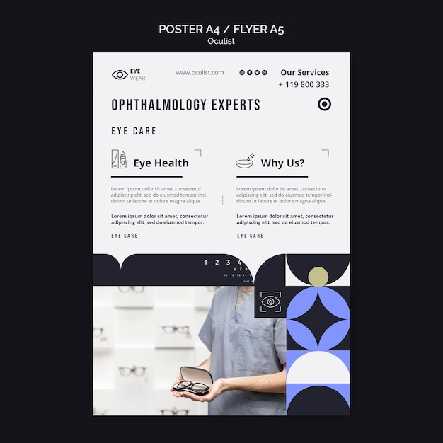 Gratis PSD oftalmologie experts poster sjabloon