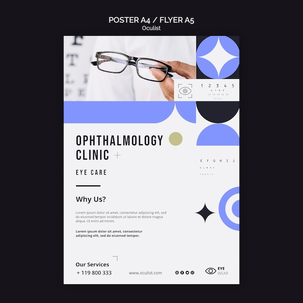 Gratis PSD oftalmologie kliniek folder sjabloon