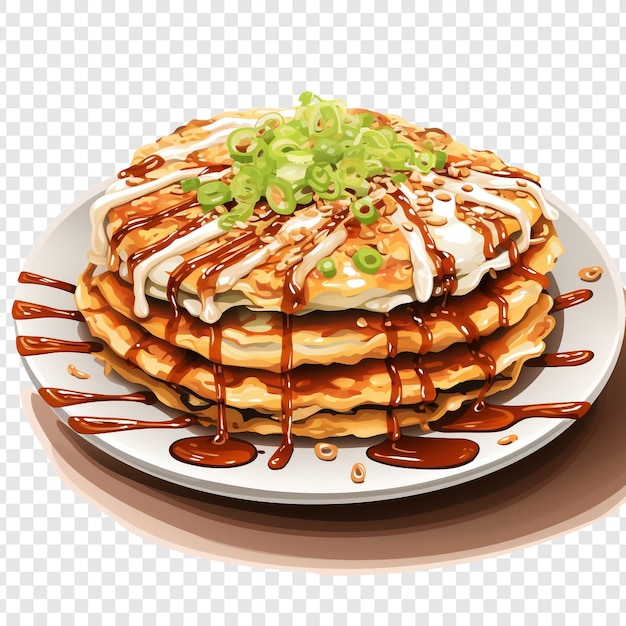 Gratis PSD okonomiyaki geïsoleerd op transparante achtergrond