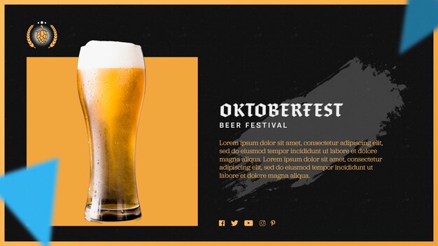 Gratis PSD oktoberfest bierglas sjabloon