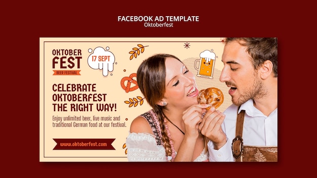 Gratis PSD oktoberfest facebook advertentie sjabloonontwerp