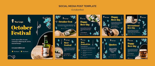 Gratis PSD oktoberfest social media postsjabloon