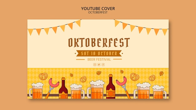 Oktoberfest youtube thumbnail sjabloonontwerp