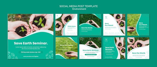 Omgevingsthema voor postsjabloon op sociale media