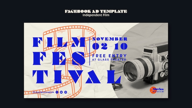 Gratis PSD onafhankelijk filmfestival social media promo sjabloon