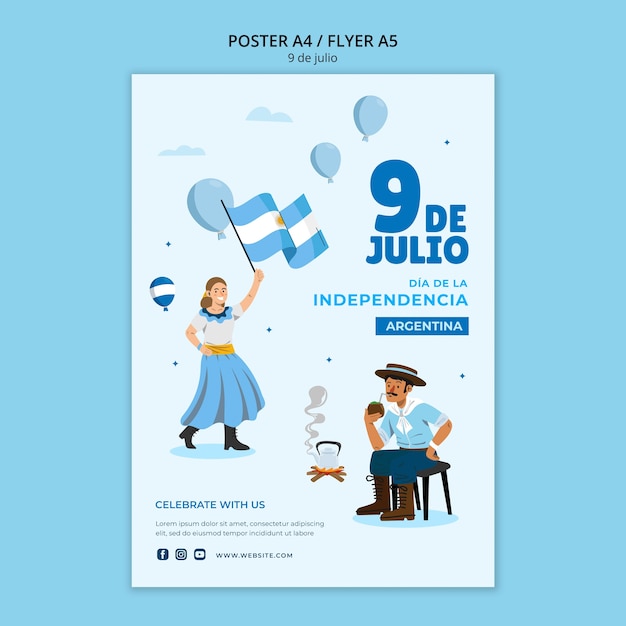 Onafhankelijkheidsdag poster sjabloon voor Argentinië