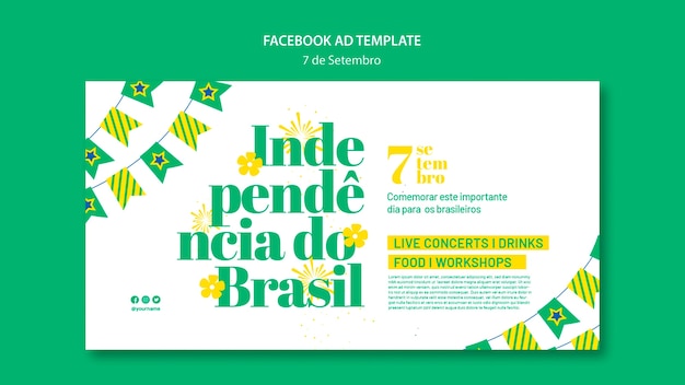 Gratis PSD onafhankelijkheidsdag van brazilië sjabloonontwerp