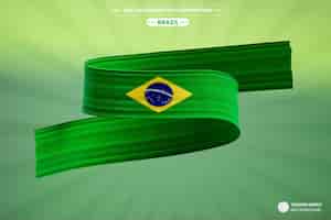 PSD gratuito ondeando la bandera de la bandera de la cinta de brasil