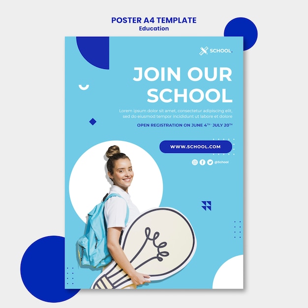 Gratis PSD onderwijs concept poster