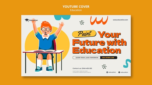 Gratis PSD onderwijsaanbod youtube-omslag