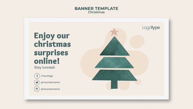 PSD Gratis online christmas shopping template banner