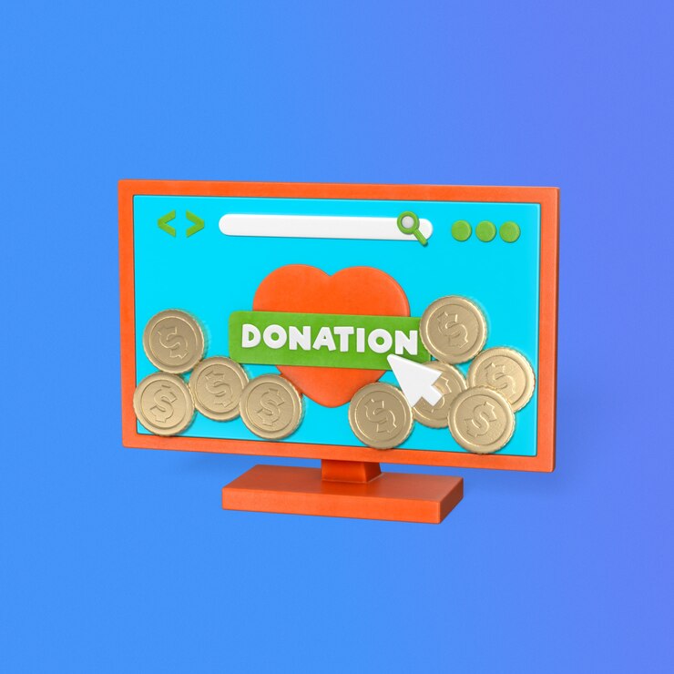 PSD Gratis online donation concept