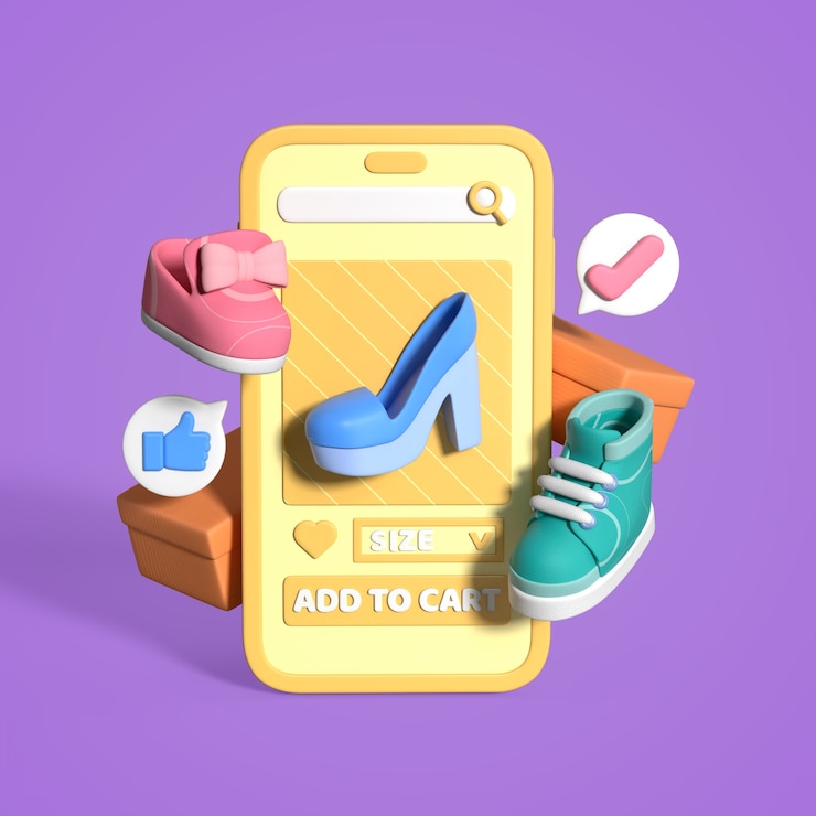 PSD gratuito online shopping mobile app with shoes