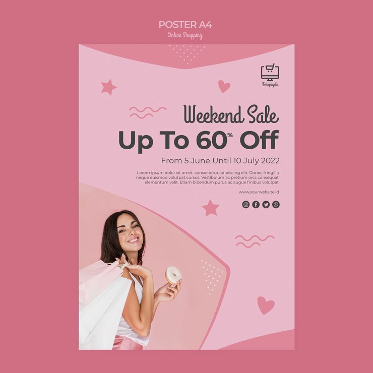 Gratis PSD online winkelen posterontwerp