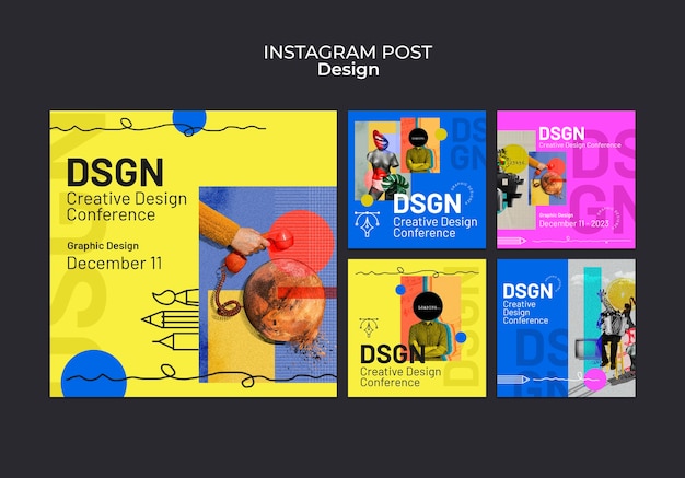 Gratis PSD ontwerp concept instagram posts