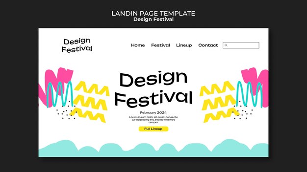 Ontwerp festival bestemmingspagina sjabloon