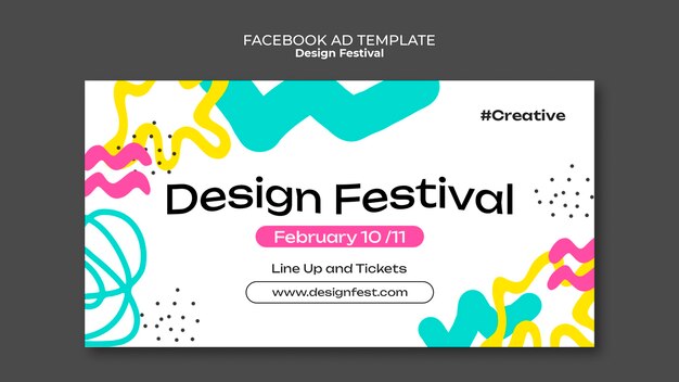 Ontwerp festival facebook-sjabloon