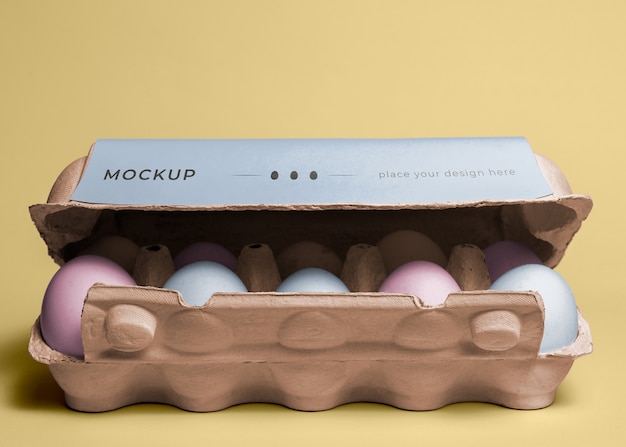 Ontwerp mockup voor ecologische eieren packaging