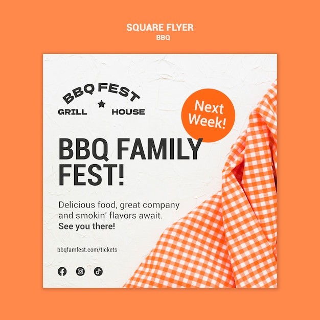 Gratis PSD ontwerp van bbq-sjabloon