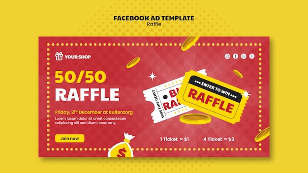 Gratis PSD ontwerp van de raffle-sjabloon