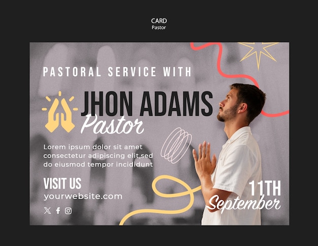 Gratis PSD ontwerp van de sjabloon van pastor