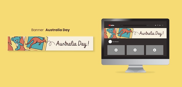 Gratis PSD ontwerp van de sjabloon voor de australische dag