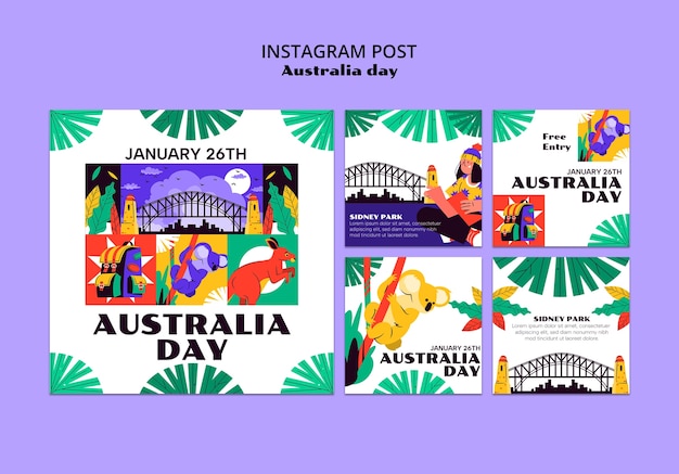 Gratis PSD ontwerp van de sjabloon voor de australische dag