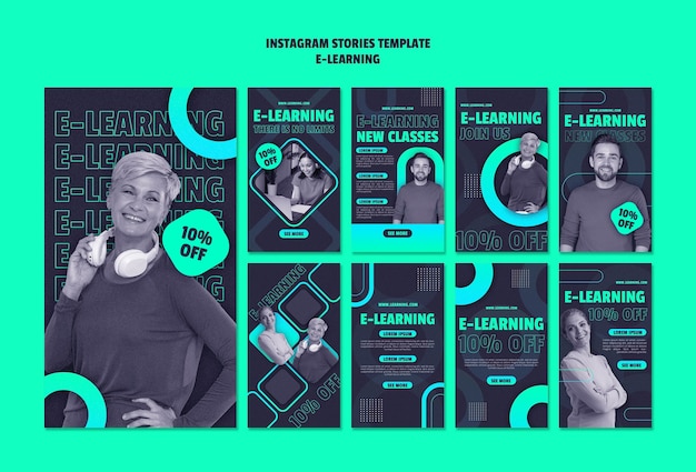 Gratis PSD ontwerp van e-learning templates