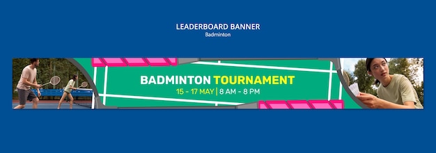 Gratis PSD ontwerp van een badminton sjabloon