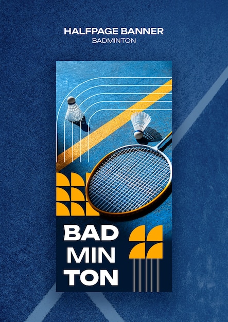 Gratis PSD ontwerp van een badminton sjabloon