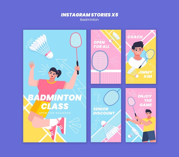 Gratis PSD ontwerp van een badminton sjabloon